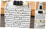 Christmas Dresser Scarf Table Runners Quotes (Off-White, 14x48 inch, Pack of