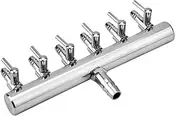 Joyzan Air Splitter Flow Control Valve, Aquarium Flow Gang Lever Pump Distributor 6 Way Stainless Steel Fish Tank Manifolds Multi Port T Shaped Line Metal Regulator Connector Airline Tubing Hose