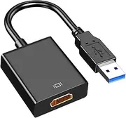 USB to HDMI Adapter, USB 3.0/2.0 to HDMI Cable Multi-Display Video Converter- PC Laptop Windows 7 8 10,Desktop, Laptop, PC, Monitor, Projector, HDTV.[Not Support Chromebook]