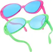 [LALADEFIEE] 2pcs Party Eyeglasses Glasses Party Glasses for Adults Party Sunglasses Party Favors Funny Sunglasses Party Glassware Halloween Party Glasses Plastic