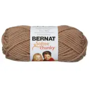 Package of 3 Skeins Bernat Softee Chunky Yarn Soft Taupe 3.5 oz./108Yds Each New