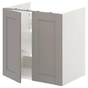 ENHET bs cb f wb w shlf/doors, white/grey frame, 60x42x60 cm