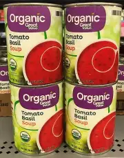 4 CANS Great Value Organic Tomato Basil Soup 18.6 oz Can