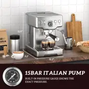 Holiday Gift! Neretva Espresso Machine 2-in-1 Coffee & Espresso Maker Stainless