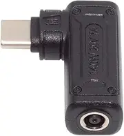 cablecc DC Jack 4.5 x 3.0 mm Input to USB-C Type-C Angled 90 Degree Power Plug 140 W 100 W Charging Adapter for Laptop Phone