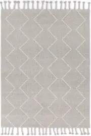 Goa Zig-Zag Wool Blend Grey Rug