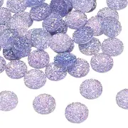 60 Pcs Rhinestone Flat Back Faux Druzy Crystal Diamonds, Light Purple