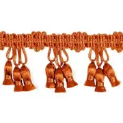 Trims by the Yard 5 Yards of Triple Tassel Fringe Trim, Cinnamon