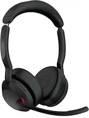 Jabra Evolve2 55 Wireless Stereo Headset + Stand - Active Noise Cancelling - UC Cert - USB C Booster - On Ear Bluetooth Headphones with NC Boom Mic + ClearVoice for Crystal Clear Calls 18hr Music Time