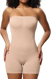 [Narecte] Women's Shapewear Bodysuit Tummy Control Butt Lifting Body Shaper Strapless Shapewear Corset Seamless Shapewear