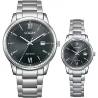 在飛比找ETMall東森購物網優惠-CITIZEN 星辰 光動能情侶手錶 對錶-銀x黑 BM69