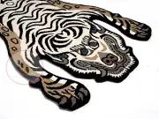Tiger Print Wool Rug Animal Skin Kids Gift Brown Doormat Yoga Kitchen Mat3x5 ft