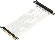 LINKUP - Ultra PCIe 4.0 X16 Riser Cable [RTX4090 RX6950XT x570 B550 Z690 Tested] Shielded High-Speed Vertical Mount Gaming PCI Express Gen4┃Universal 90 Degree Socket (25cm) Gen 3.0 Compatible┃White