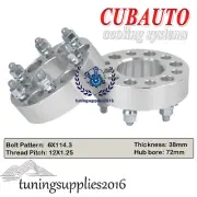 2PCS 6 Studs 38mm Aluminum Wheel Spacers For Nissan Navara D40 6x114.3 M12X1.25 (for: Nissan)