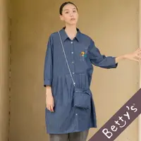 在飛比找樂天市場購物網優惠-betty’s貝蒂思 韓系寬版牛仔洋裝(深藍)