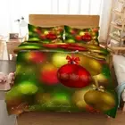 Golden Red Nice Ball 3D Printing Duvet Quilt Doona Covers Pillow Case Christmas