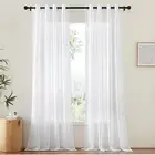 Sheer Curtains & Drapes 96 inches Long for 54"W x 96"L (Pack of 2) White