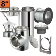 ALLFUEL HST Chimney Pipe Starter Kit 8"x12" 2-Wall Twist lock Stainless Steel