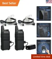 RT22 Walkie Talkies, Mini 2 Way Radio Rechargeable, VOX Handsfree, Portable, ...