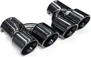 Car Exhaust Tip Carbon Fiber Four Exhaust Tip Compatible For BMW M340i G20 G21 2019-2024 Muffler TailTip Exhaust System(Black)