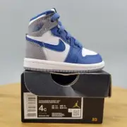 Nike Air Jordan 1 Retro High OG (TD) Toddler Size 4C True Blue White Cement Grey