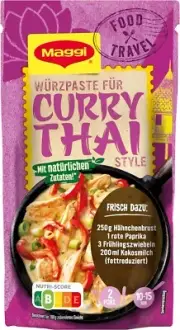 3 x MAGGI Curry Thai Style seasoning paste (No preservatives, vegetarian) New