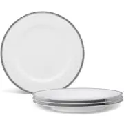 Whiteridge Platinum Dinner Plate, 10 1/2", Set of 4 in White