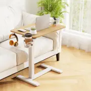 CostwayMobile Standing Desk with Cup Holder and Headphone Hook-Natural