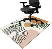 Office Chair Mat for Hardwood & Tile Floor,Boho Abstract Leaves 48"x36" Low-Pile Computer Chair Mat for Rolling Chairs Carpet, Under Desk Non Slip Gaming Rug,Rubber Backing Large Protector Mat