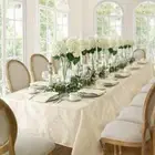 NWT Elrene Barcelona Jacquard Damask Oblong Tablecloth, 120 X 60