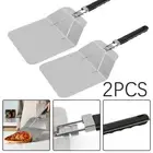 2PCS Stainless Steel Pizza Peel Shovel Spatula Baking Tray Cake Lifter Paddle