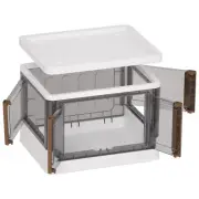 Cube Storage Bins with Lids, organization and storage with 4 Doors, Stackable...