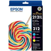 Epson 212/212XL Black and Colour Cartridges 4 Pack