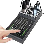 Ungtyb Studio Audio Controller, Passive Volume Adjuster, Double Output Connectivity, 70 mm Linear Fader, High Precision Sound Control for Professional Recording, 190 x 88 x 3.8 cm