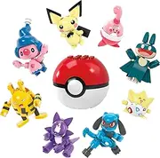 MEGA Pokemon Action Figure Building Toys, Trainer 8 Pack with 189 Pieces, Togepi Pichu Happiny Munchlax Riolet Toxel Elekix and Mime Jr, for Kids