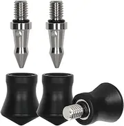 Koolehaoda Universal Anti-Slip 3/8" Rubber Feet Spike Built-in Stainless Steel Spike Replacement Spike Feet for Uneven Ground, Compatible with 3/8"-16 Thread Tripod Monopod - 3 PCS