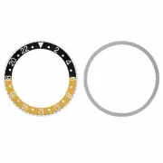 BEZEL & INSERT FOR ROLEX GMT I MASTER 1675 16750 16753 16758 BLACK/GOLD SILVER #