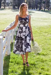 Lori Fit & Flare Dress Floral Garden--TBL-01-C-FG