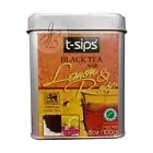 t-sips Black Tea with Lemon and Rose Pieces Loose Leaf 100 g 3.53 oz Tin Caddy