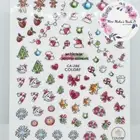 Christmas Stickers Coloured in Xmas Décor Trees Stars Bows Nail Art Design CA086