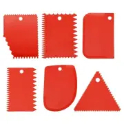 6 Pcs Plastic Clay Scraper, 1 Set Pottery Tools Soft Scraper, Red