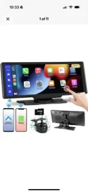 9 inch Wireless Apple CarPlay Screen for Car & 4K Dash Cam with Android Auto.Por