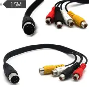 Din 5 Pin Male to 4 RCA Phono Female Sockets Adapter Audio Video Cable 5Ft