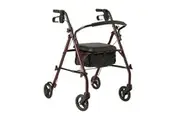 Orthonica Folding Steel Rollator 4-Wheel Walker Adjustable Handles w/ Storage Box