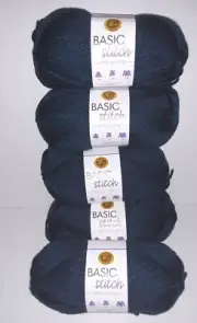Lion Brand Basic Stitch STEEL BLUE 5 Skeins Worsted
