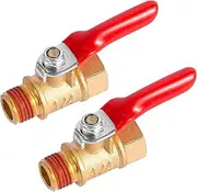 BILAL 2 Pack 1/4" Heavy Duty Air Compressor Brass Ball Valve Shut Off Switch, 1/4 Inch Male And Female NPT Thread Pipe Fitting