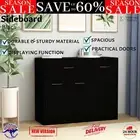 Sideboard Buffet Cabinet Shelf Storage Chest Hallway Table Cupboard Black vidaXL