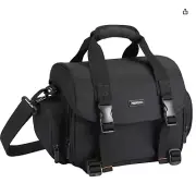 Amazon Basics Large DSLR Gadget Bag, Black with Orange Interior, Solid