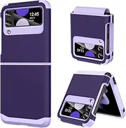 DUEDUE Design for Samsung Galaxy Z Flip 3 Case with Hinge Protection, Heavy Duty Shockproof Anti Scratch Cover Full Body Protective Phone Case for Samsung Z Flip 3, Purple