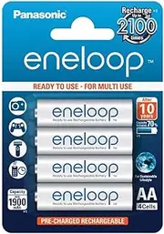Panasonic Eneloop AA 1900mAh Eneloop NiMH Ready to Use Rechargeable Battery BK-3MCCE/4BE (4 Classic Batteries)